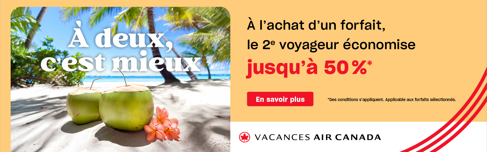 Vacances Air Canada 2e voyageur